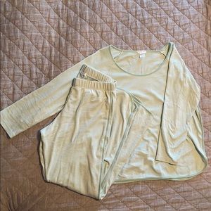 Lake Pajamas - Pima Long-Long, light green, XS